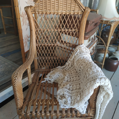 Fauteuil rotin vintage